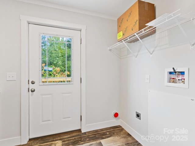 206 Walnut Branch Rd, Weaverville, NC 28787 - laundry area featuring hookup for an electric dryer, washer hookup, and dark wood-style floors