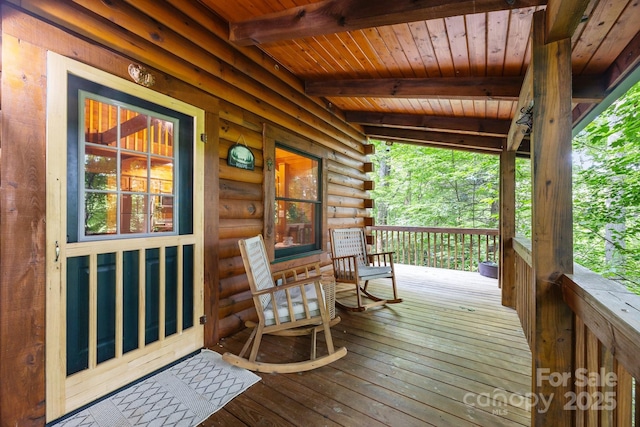 83 Log Cabin Dr, Maggie Valley, NC 28751 - view of wooden porch