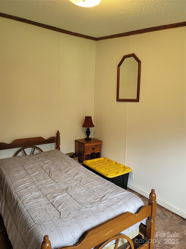 111 Crystal Creek Dr, China Grove, NC 28023 - bedroom featuring ornamental molding and a textured ceiling