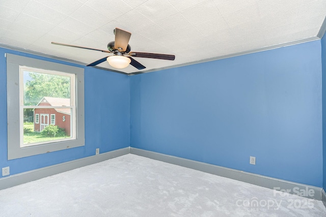 439 Neisler Rd, Concord, NC 28025 - empty room featuring carpet, a ceiling fan, and ornamental molding