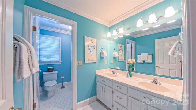 1240 Fawn Ridge Rd NW, Concord, NC 28027 - full bath with double vanity and ornamental molding