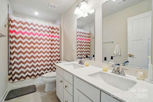 812 Dogwood Creek Ln, Indian Trail, NC 28079 - full bath with double vanity and tile patterned flooring