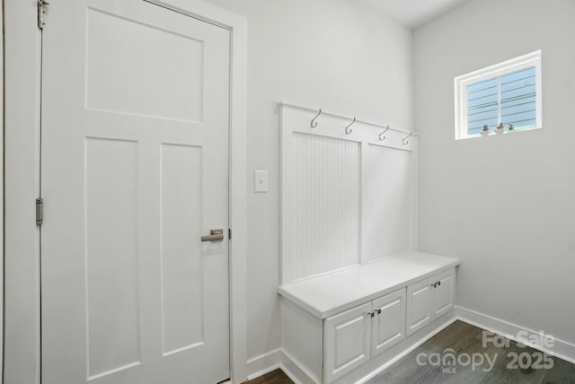 812 Dogwood Creek Ln, Indian Trail, NC 28079 - mudroom with baseboards and dark wood-type flooring
