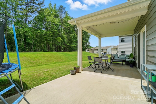 812 Dogwood Creek Ln, Indian Trail, NC 28079 - view of patio / terrace featuring a trampoline and an outdoor living space