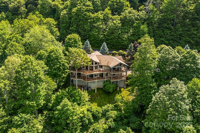 197 Cherry Knob Dr Unit 23, Mars Hill, NC 28754 - aerial view of property and surrounding area featuring a heavily wooded area