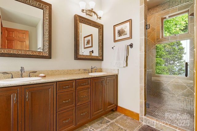 197 Cherry Knob Dr Unit 23, Mars Hill, NC 28754 - full bath featuring a stall shower and double vanity
