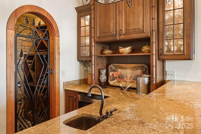 197 Cherry Knob Dr Unit 23, Mars Hill, NC 28754 - bar with a sink and arched walkways