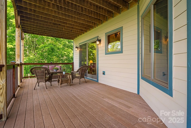 197 Cherry Knob Dr Unit 23, Mars Hill, NC 28754 - wooden terrace featuring an outdoor living space