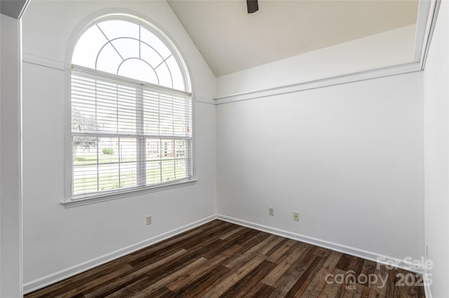 89 Woodfern Rd, Fletcher, NC 28732 - empty room with healthy amount of natural light, dark wood-style floors, and lofted ceiling