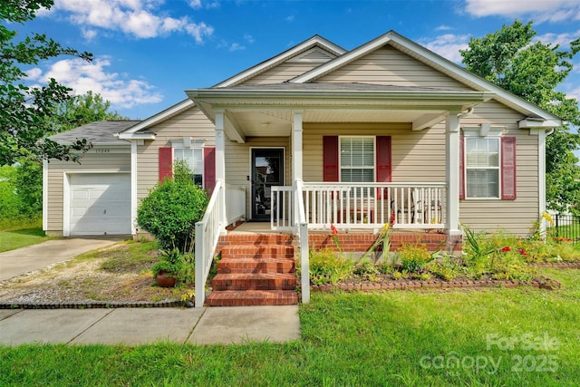 15248 Pangborn Pl, Charlotte, NC 28278 - view of front of property with a porch, an attached garage, and concrete driveway