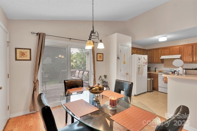 15248 Pangborn Pl, Charlotte, NC 28278 - dining room with light wood finished floors and lofted ceiling