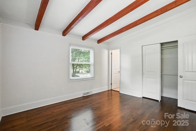 5229 Milford Rd, Charlotte, NC 28210 - unfurnished bedroom featuring wood finished floors and a closet