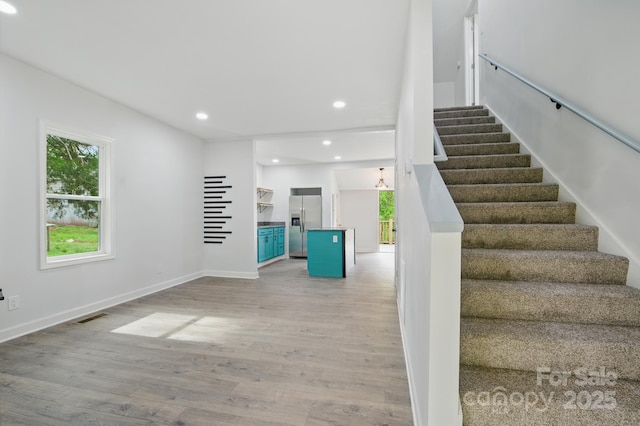 308 Hickory St, Granite Falls, NC 28630 - stairway with recessed lighting and wood finished floors