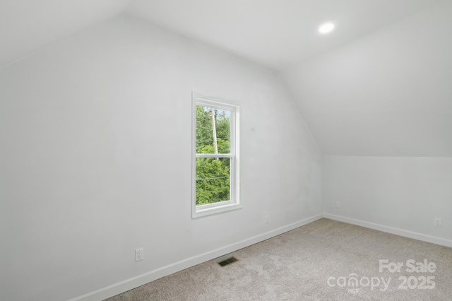 308 Hickory St, Granite Falls, NC 28630 - bonus room featuring lofted ceiling, light colored carpet, and recessed lighting