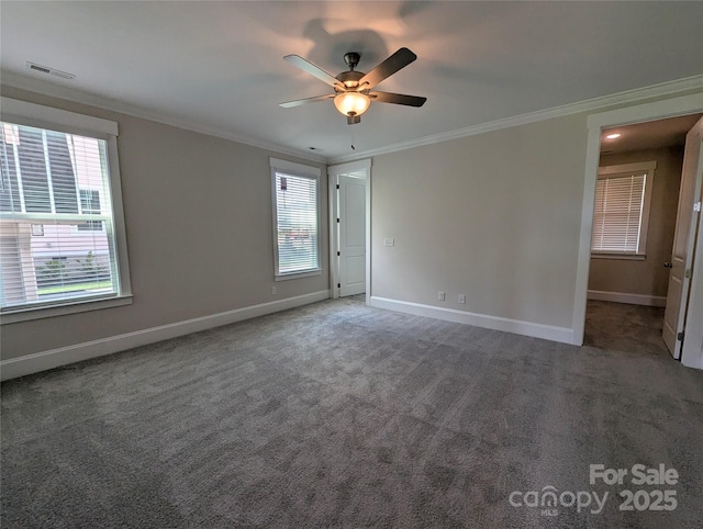 259 Luray Way Unit 443, Rock Hill, SC 29730 - carpeted spare room with crown molding and a ceiling fan