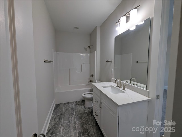 259 Luray Way Unit 443, Rock Hill, SC 29730 - bathroom with vanity,  shower combination, and marble look tiles