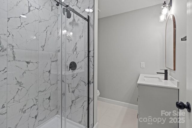 1115 Sides Rd, Salisbury, NC 28146 - bathroom with a marble finish shower and vanity