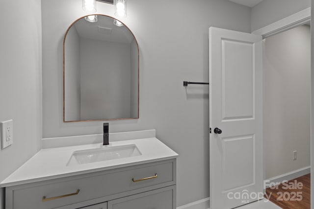 1115 Sides Rd, Salisbury, NC 28146 - bathroom featuring vanity and wood finished floors
