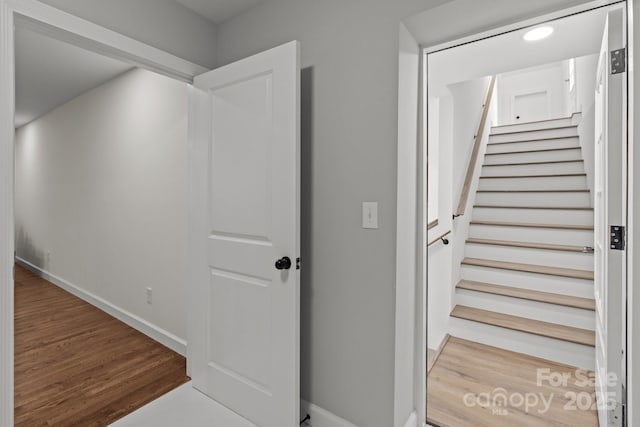 1115 Sides Rd, Salisbury, NC 28146 - stairs with wood finished floors and baseboards