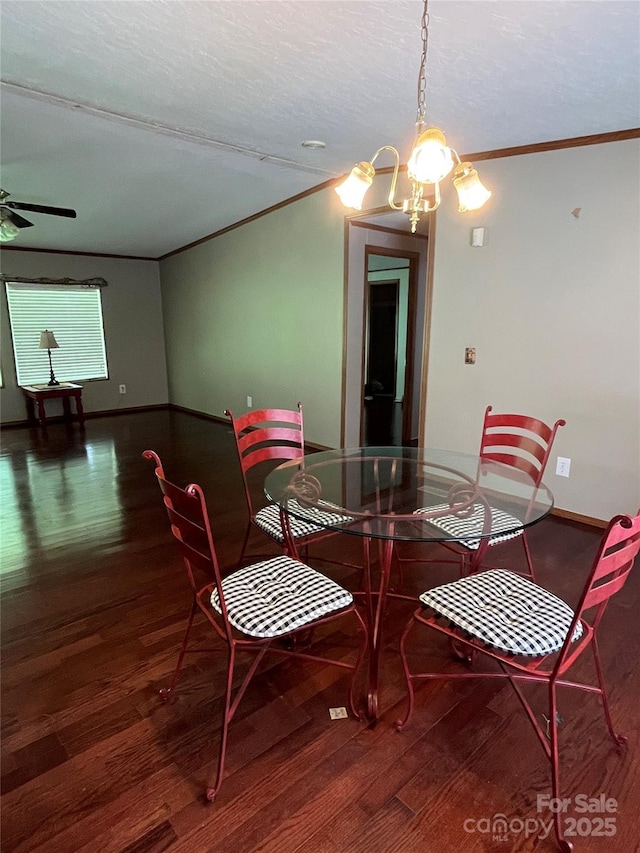 184 Winding Arbor Cir, Cleveland, NC 27013 - dining space featuring ornamental molding, wood finished floors, and a chandelier
