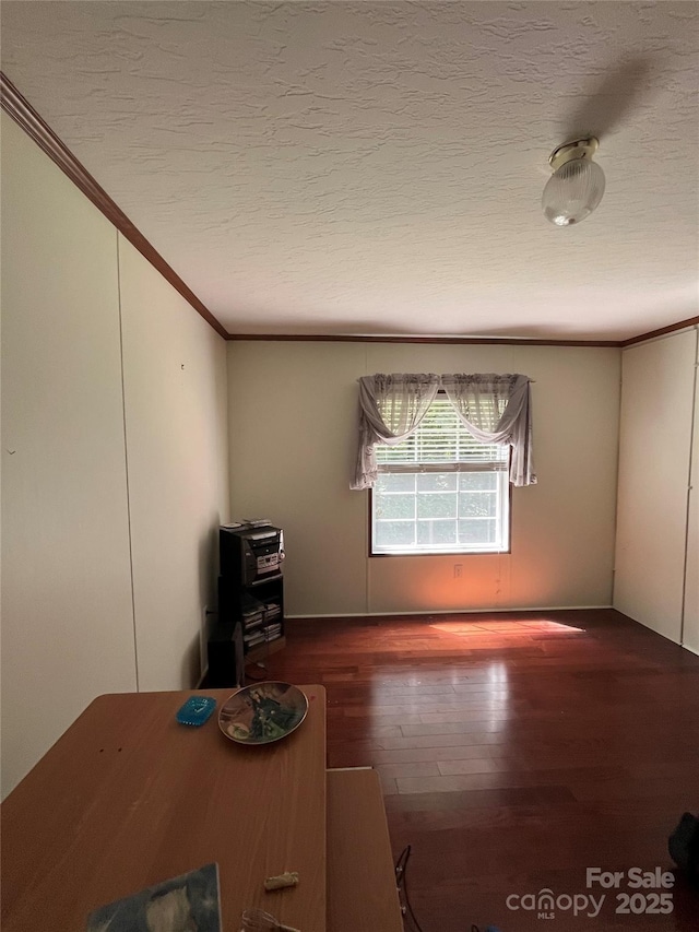 184 Winding Arbor Cir, Cleveland, NC 27013 - spare room featuring crown molding, wood finished floors, and a textured ceiling