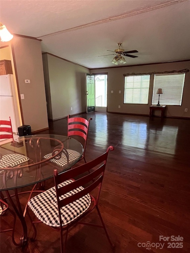 184 Winding Arbor Cir, Cleveland, NC 27013 - dining room featuring wood finished floors and ceiling fan
