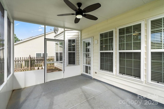 2527 Fossil Stone Ln, Fort Mill, SC 29708 - unfurnished sunroom with ceiling fan