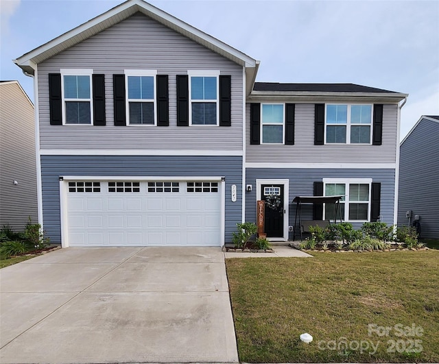 1047 Campbell Chase Ln SW, Concord, NC 28025 - view of front of property featuring driveway, an attached garage, and a front yard