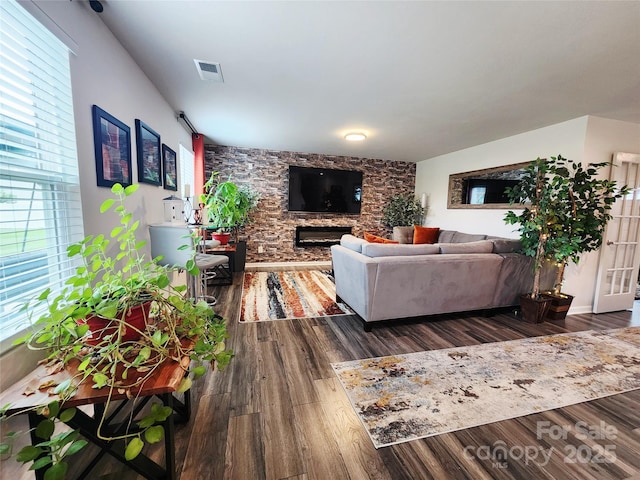 1047 Campbell Chase Ln SW, Concord, NC 28025 - living room featuring dark wood finished floors and plenty of natural light