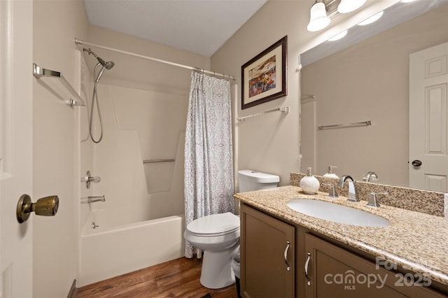 2881 White Oak Mountain Rd Unit D5, Columbus, NC 28722 - bathroom featuring vanity, wood finished floors, and shower / bath combo