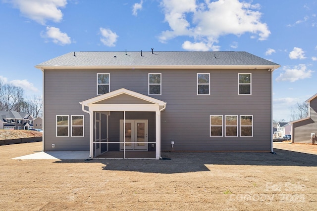 308 Alameda Way, Matthews, NC 28104 - back of property with a sunroom, french doors, and a patio