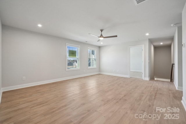 308 Alameda Way, Matthews, NC 28104 - spare room featuring a ceiling fan, light wood-type flooring, recessed lighting, and a smoke detector
