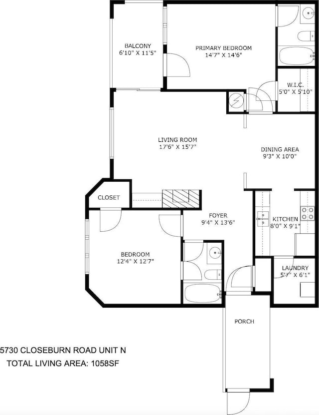 5730 Closeburn Rd Unit N, Charlotte, NC 28210 - view of floor plan / room layout