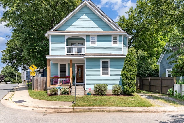 501 Mercury St, Charlotte, NC 28205 - view of front of home featuring a porch and a balcony