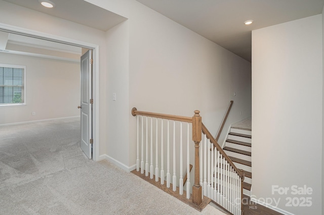 8420 Golden Stone Ln Unit 138, Fort Mill, SC 29707 - hall featuring an upstairs landing, carpet flooring, and recessed lighting