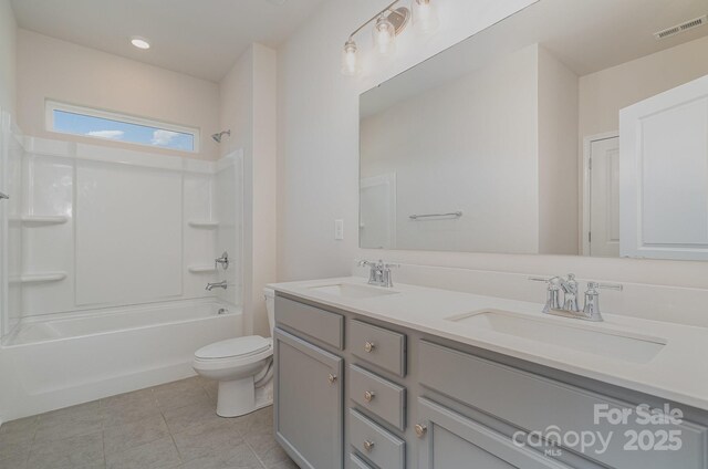 8420 Golden Stone Ln Unit 138, Fort Mill, SC 29707 - full bath featuring double vanity, shower / tub combination, and tile patterned flooring