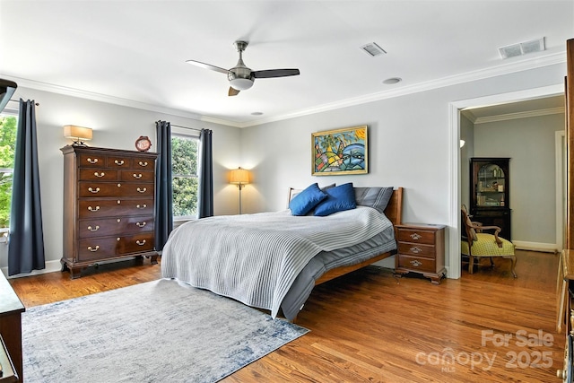 1009 13th Avenue Pl NW Unit 19, Hickory, NC 28601 - bedroom featuring wood finished floors, ornamental molding, and a ceiling fan