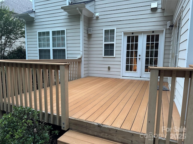 9212 John Hawks Rd, Cornelius, NC 28031 - wooden terrace with french doors