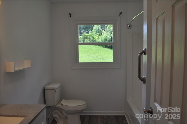 125 Heritage View Rd, Hickory, NC 28601 - bathroom with vanity, wood finished floors, and shower / washtub combination
