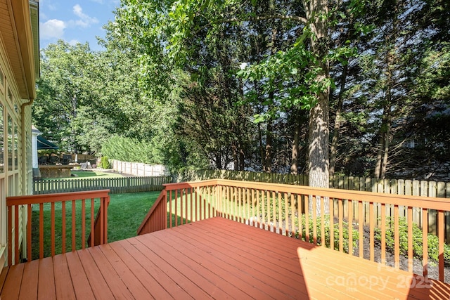 19509 Trintella Ln, Cornelius, NC 28031 - wooden deck with a fenced backyard