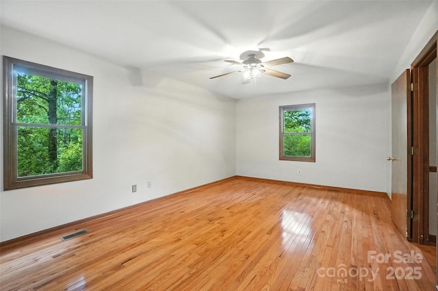 4323 Crow Rd, Monroe, NC 28112 - spare room featuring plenty of natural light, a ceiling fan, and light wood finished floors