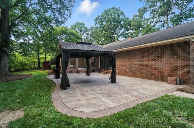 4323 Crow Rd, Monroe, NC 28112 - view of patio / terrace with a gazebo and a storage shed