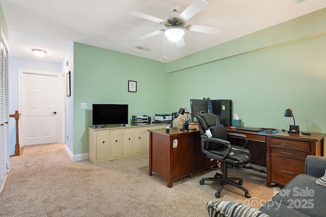 609 Carriage Commons Dr, Hendersonville, NC 28791 - office area featuring light colored carpet and a ceiling fan