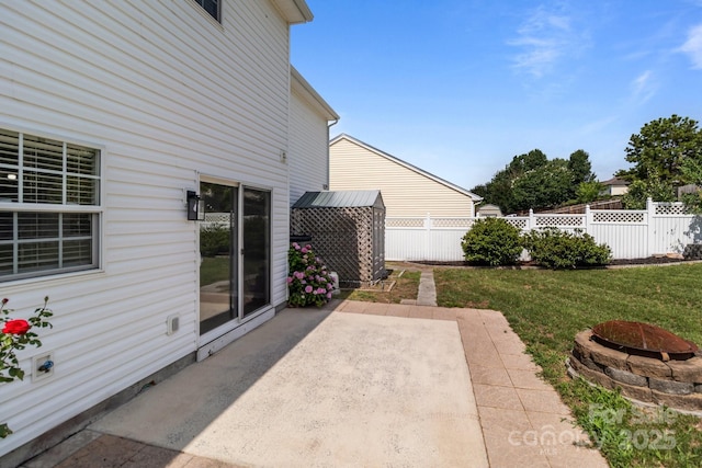 1901 Summit Ridge Ln, Kannapolis, NC 28083 - view of patio featuring a fire pit