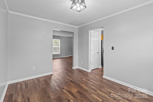 1901 Summit Ridge Ln, Kannapolis, NC 28083 - unfurnished room featuring ornamental molding and dark wood-style flooring