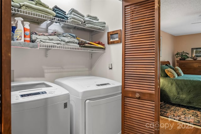 26B Cedarwood Trl, Asheville, NC 28806 - laundry room featuring independent washer and dryer and wood finished floors