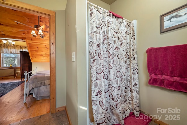 197 First Broad Dr, Bostic, NC 28018 - full bathroom featuring ceiling fan and a shower with shower curtain