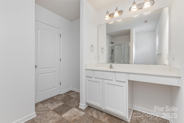 1404 Waylon Ave, Gastonia, NC 28054 - bathroom with vanity and a shower stall