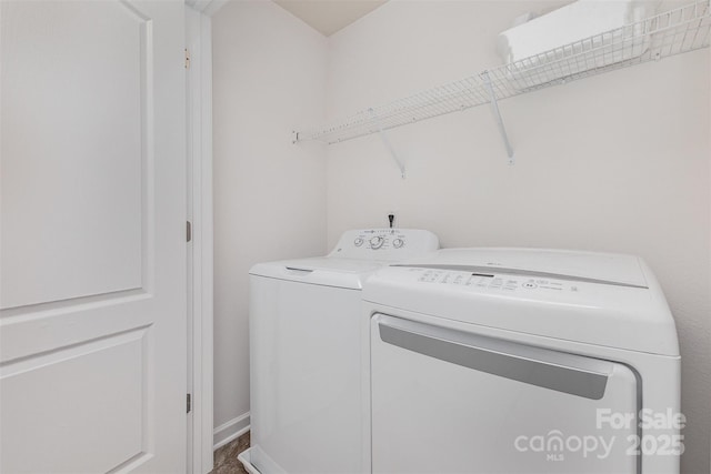 1404 Waylon Ave, Gastonia, NC 28054 - laundry room featuring washer and dryer and baseboards