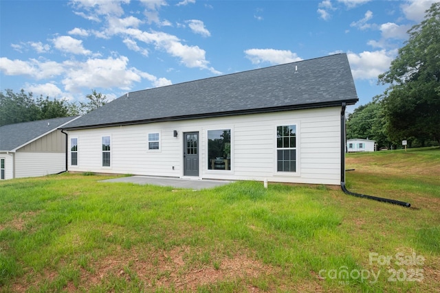 3486 Winters St, Newton, NC 28658 - back of house with a patio, roof with shingles, and a yard